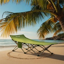 Özbience Yeşil Katlanabilir Plaj ve Kamp Şezlongu Taşıma Çantalı