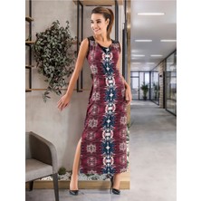 Dk Cs Derya Kurşun Kalın Askılı Uzun Kadın Elbise 956