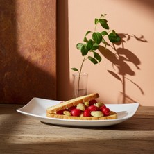 Külsan 113923 - Como Krem Beyaz Dikdörtgen Tabak 39X23 Cm, Thermoset Melamin