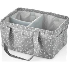 Platin Store Pilatin  katlamalı Anne & Bebek Organizer 795 Gri Çiçek Zeyd