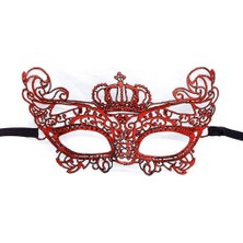 AlaNova Alano Kırmızı Renk Dantel Örgü Işlemeli Parti Maskesi Model 2 VA74