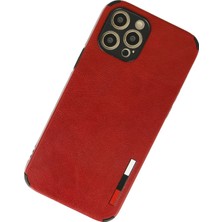 Platin Store Pilatin  iPhone 12 Pro Kılıf Loop Deri Silikon - Kırmızı Zeyd