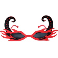 AlaNova Alano Siyah Boynuzlu Kırmızı Renk Alevli Parti Gözlüğü 21X10CM VA74