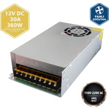 Vorex Peace B2883 12V 30A Fanlı Kalın Metal Kasa Adaptör | 360W Dc Trafo