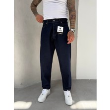 KağanKY Koyu Lacivert Ballon Fit Boyfriend Jean