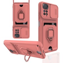 Platin Store Pilatin  Xiaomi Redmi Note 11 Kılıf Zuma Kartvizitli Yüzüklü Silikon - Pembe Zeyd
