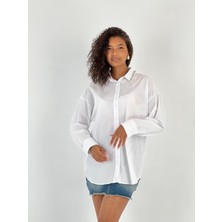 Miss Poem Kadın Inci Yaka Detaylı Beyaz Gömlek