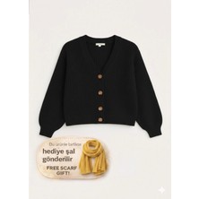 Yuga Knitting Kadın Basic Günlük Düğmeli Örgü Hırka