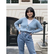 Yuga Knitting Kadın Basic Günlük Düğmeli Örgü Hırka