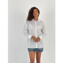 Miss Poem Kadın Inci Yaka Detaylı Beyaz Gömlek