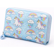 Uccello Kız Çocuk Simli Fermuarlı Cüzdan – Kartlık ve Bozuk Paralı Bölmeli