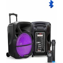 Westa WAP-1053E Portatif Ses Sistemi Telsiz Mikrofonlu 10" Taşınabilir Aktif Hoparlör (Karaoke Hoparlör)