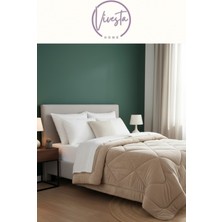 Yumuşacık Bej Silikon Yorgan Tek Kişilik 155X215 – Sıcak Tutarlı, Nefes Alabilen, Anti-Alerjik Konfor!