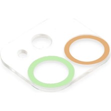 Platin Store Pilatin  iPhone 12 Renkli Kamera Lens Koruma Cam - Turuncu-Yeşil Zeyd