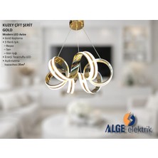 Alge Avize Kuzey Çift Şerit Gold Modern LED Avize