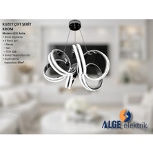 Alge Avize Kuzey Çift Şerit Krom Modern LED Avize