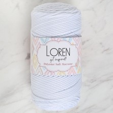 Loren Polyester Soft Macrame Optik Beyaz El Örgü İpi - LM001 - 34426