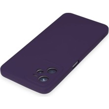 Platin Store Pilatin  Realme C35 Kılıf Nano Içi Kadife Silikon - Mor Zeyd