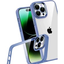 Platin Store Pilatin  Apple iPhone 15 Pro Max Razer Lensli Silikon - Açık Mavi Zeyd