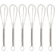 Kitchen Design Lab Yaylı Paslanmaz Çelik Çay Kaşığı Mini Çırpıcı 6 Lı Set 1 Paket
