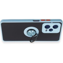 Platin Store Pilatin  Xiaomi Redmi Note 12 5g Kılıf Montreal Yüzüklü Silikon Kapak - Buz Mavi Zeyd