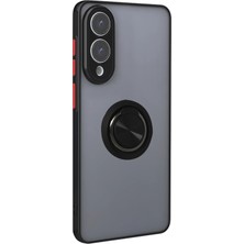 Platin Store Pilatin  Samsung Galaxy S25 Edge Kılıf Montreal Yüzüklü Silikon Kapak - Siyah Zeyd