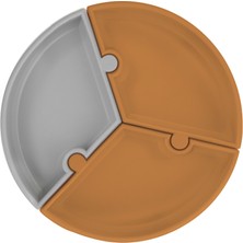 AlaNova Alano Puzzle Vakum Tabanlı Silikon Tabak Woody Brown / Powder Grey VA74