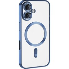 Platin Store Pilatin  iPhone 16 Kılıf Kross Magneticsafe Kapak - Mavi Zeyd