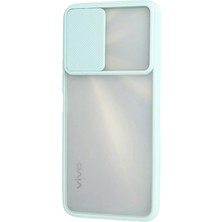 Platin Store Pilatin  Vivo Y11S Kılıf Palm Buzlu Kamera Sürgülü Silikon - Turkuaz Zeyd