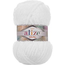 Alize Softy Plus (5 Adet) 55 Beyaz Renk El Örgü Ipliği
