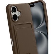 Platin Store Pilatin  Apple iPhone 17 Kelvin Kartvizitli Silikon - Kahverengi Zeyd