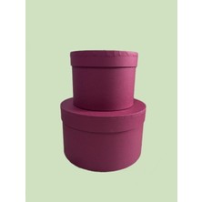 Hediyelik Silindir Kutu Seti-Bordo