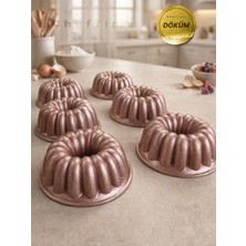 ChefTime 6'lı Mini Rose Dilimli Kek Kalıbı | 10 cm