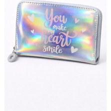 Uccello Kız Çocuk Simli Fermuarlı Cüzdan – Kartlık ve Bozuk Paralı Bölmeli