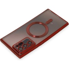 Platin Store Pilatin  Samsung Galaxy Note 20 Ultra Kılıf Kross Magneticsafe Kapak - Kırmızı Zeyd