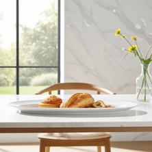 Külsan 326022.CW - Lena Krem Beyaz Oval Sunum Tabağı 60,5X22,5 Cm, Thermoset Melamin