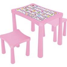 Platin Store Pilatin 03 493 Story Iki Tabureli Masa (Pembe) Zeyd