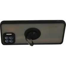 Platin Store Pilatin  Oppo Reno 4 Lite Kılıf Montreal Yüzüklü Silikon Kapak - Siyah Zeyd