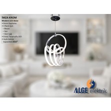 Alge Avize Büyük Imza Krom Modern LED Avize