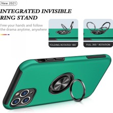 Platin Store Pilatin  iPhone 11 Pro Max Kılıf Elit Yüzüklü Kapak - Yeşil Zeyd