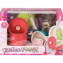 AlaNova Alano 1818-7A  Tencere 8 Parça Pembe -Vardem Oyuncak VA74