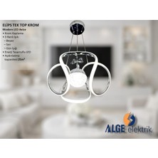 Alge Avize Elips Tek Top Krom Modern LED Avize