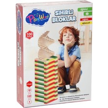 Platin Store Pilatin ONY-358AHŞAP 100 Parça Sihirli Bloklar Zeyd