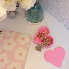 Pinkue Pembe Kalp Takı Kutusu – Organizer Saklama Kutusu | 3D Baskı Mini Düzenleyici