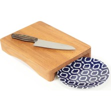 Hepta Collection Kesme Tahtası/sunum Tahtası Tabak Bölmeli/yuvalı Gürgen Ağacı 35X23.7 cm