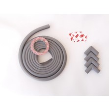 Hepta Collection Agubugu Baby - Slim (Ince) Kauçuk 2 Mt. Kenar + 4 Adet Köşe Koruyucu Set - Gri