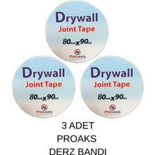 Proaks Alçıpan Derz Bandı 8 cm x 90 Metre 3 Adet