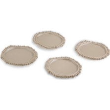 Hepta Collection Jumbo Alesta Melamin Bej 4'lü Bardak Altlığı