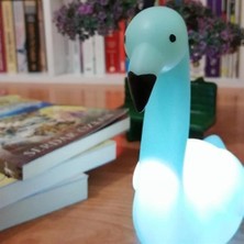 Roichil Dekoratif Işık Altında Renk Değiştiren Pilli Kuğu Gece Lambası