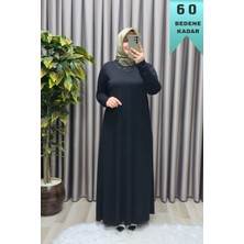 Elmas Tesettür Kadın Tesettür Büyük Beden Giyim Yakası Taşlı Anne Elbise